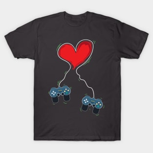 Video Gamer Heart Controller Valentine's Day T-Shirt